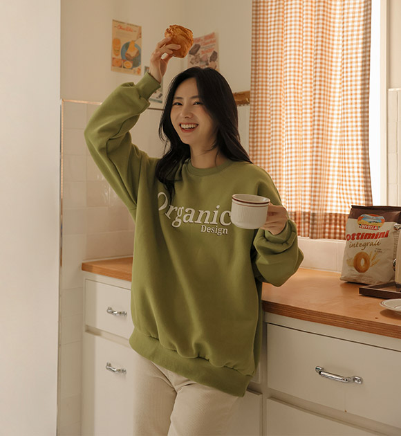 6DA30883HN_Organic Loose Fit Brushed Sweatshirt