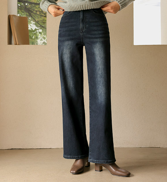 5DA30779NN_Heat Warm Brushed Wide Jeans (Short/Basic/Long)