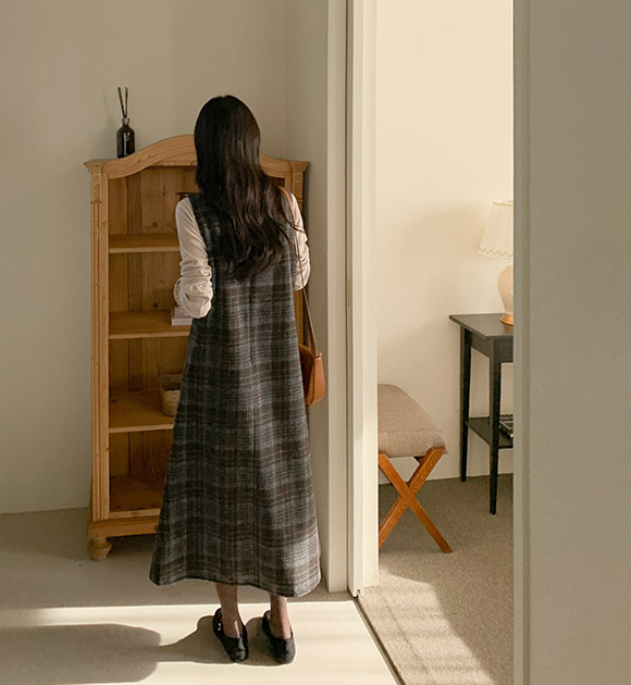 4DA32468JJ_Code Checkered Long Dress