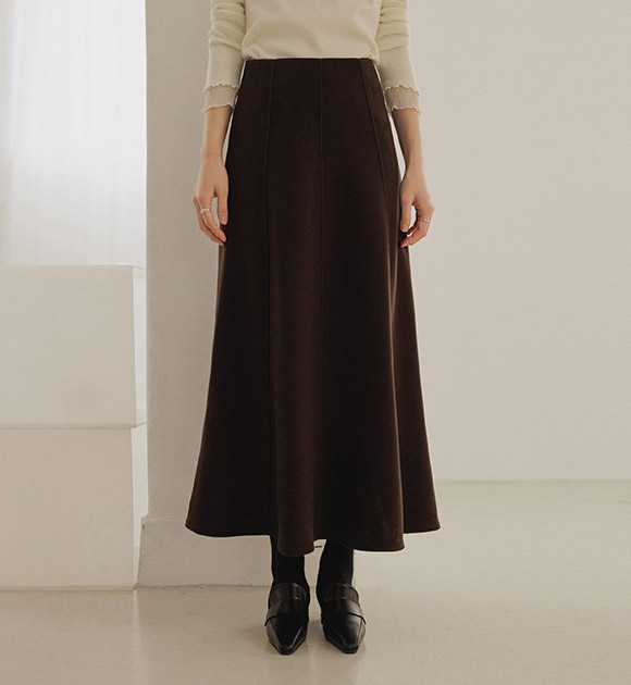 5DA32473NN_Winter Warm Inner-banding Seam Flared Skirt