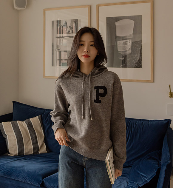 5DA29462NN_P Point Knit Hoodie