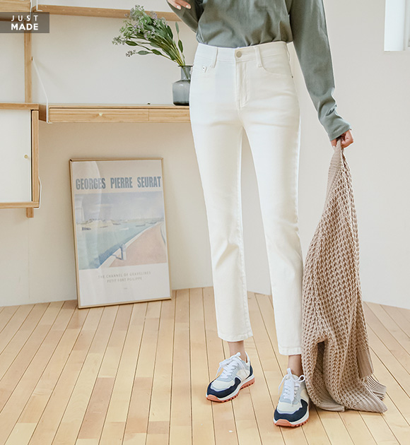 Wapyunhae Hidden Banding Slim Straight Pants
