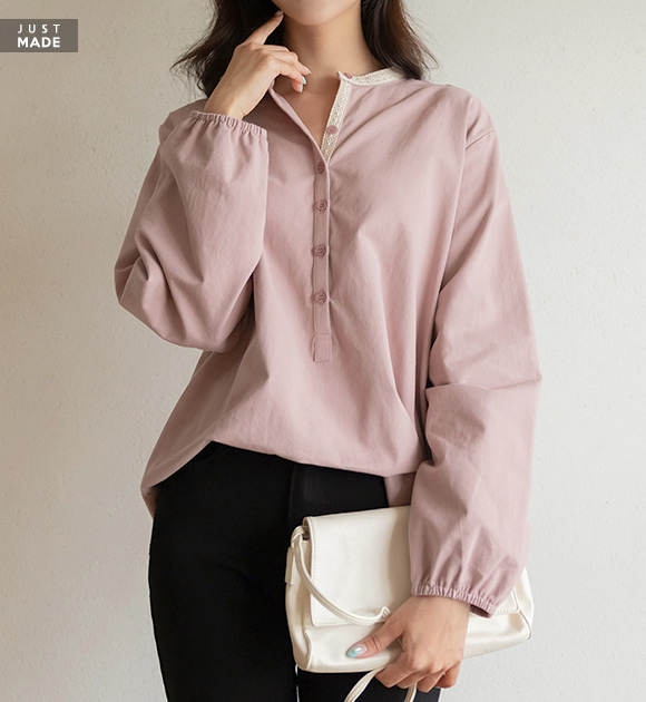 8OA0551HH_Single Lace Half Open Blouse