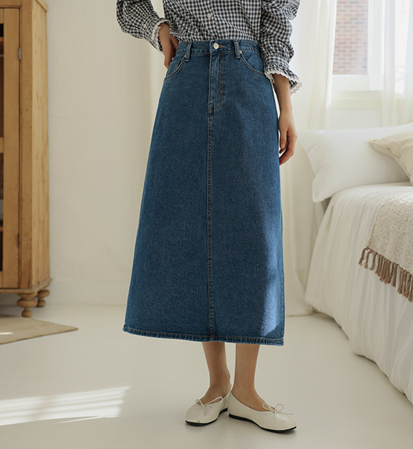 6DA31018NN_Siete A-Line Denim Skirt