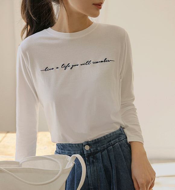 6DA31110NN_Remember Lettering Embroidery Modal Tee