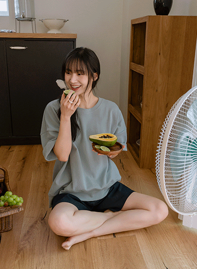 5DA22641JJ_Gonder Relaxed Fit Short-sleeved Sweatshirt Tee
