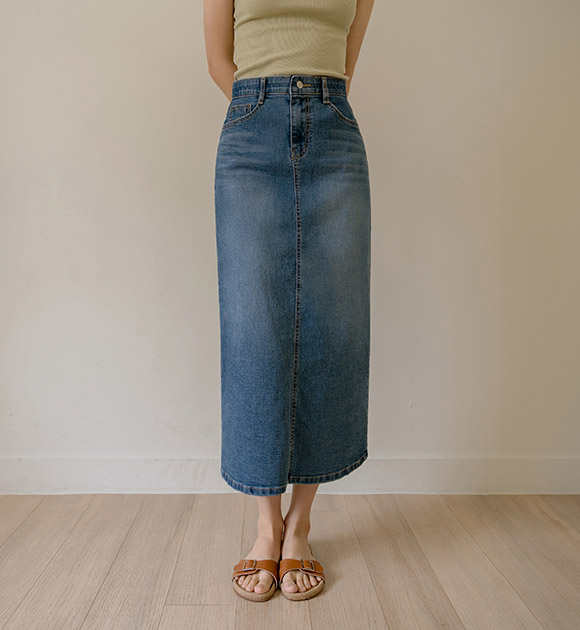 5DA31247HN_Rio Spandex Straight Denim Skirt