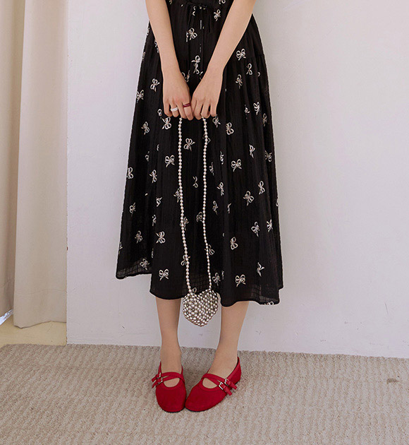 6DD00235HN_Double Strap Mesh Flat Shoes