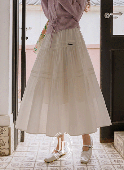 6OA0845NN_[JUST BETTER] Love Me Pintuck Cancan Skirt