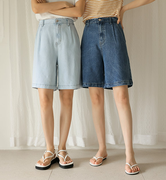 5EJ320NN_Cool Air 2 Tencel Back Banding Above Knee Denim