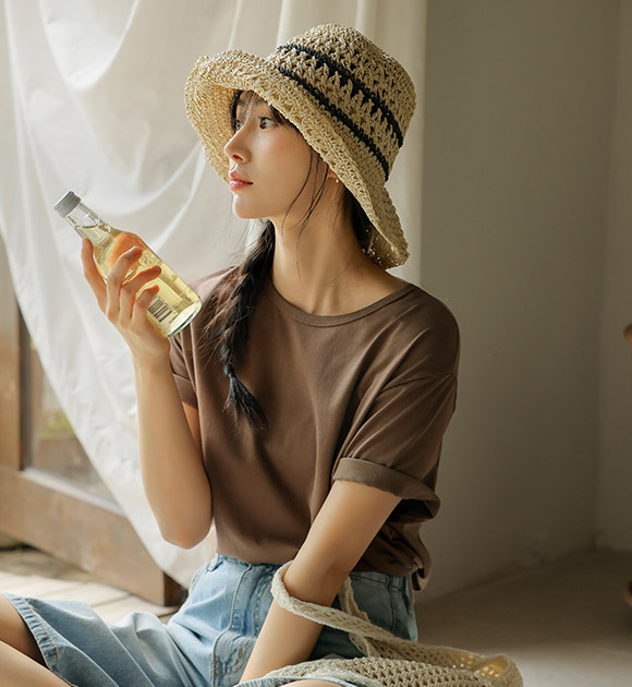 5DD00258JJ_Coheny Two-Tone Paper Straw Hat