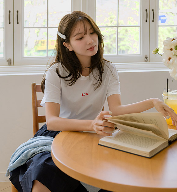 6DA31441NN_New Love Semi-Crop Short-sleeved Shirt