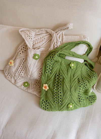 6DD00266NN_Salty Flower Knit Shoulder Bag