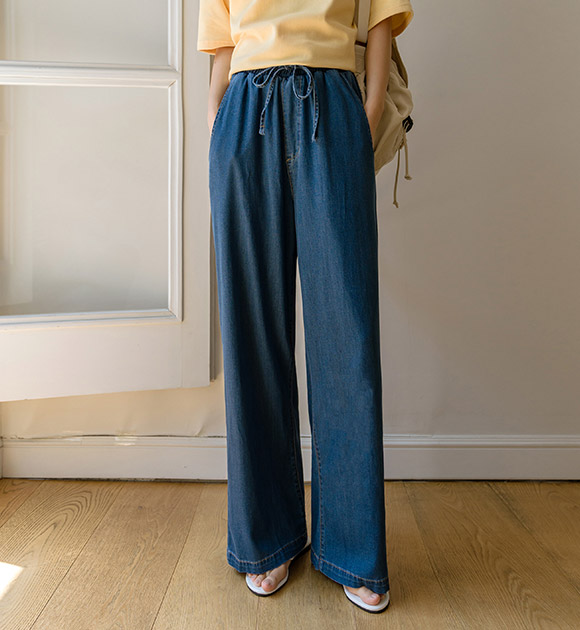 6DA31455NN_Ice Tencel Comfortable Wide Banding Pants (Short/Long)