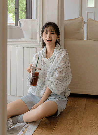 6DA31456HR_Flower Windbreaker Tencel Jumper