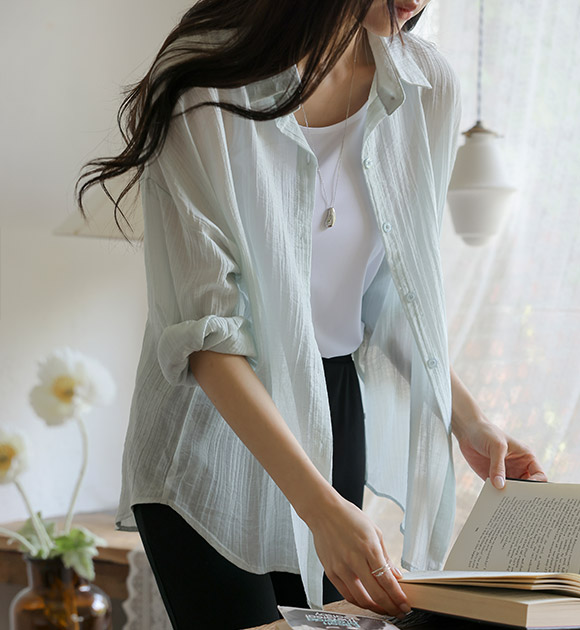 5DA31480NN_Sky Light and Airy Wrinkle Summer Shirt