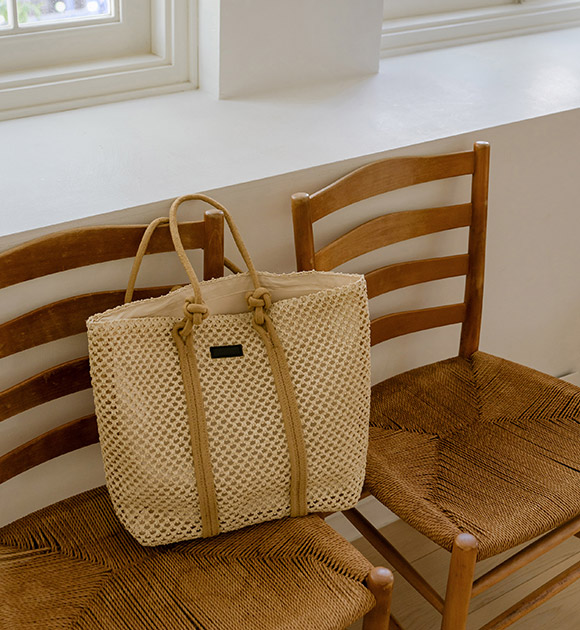 6DD00265JJ_Lea Square Loop Line Rattan Bag