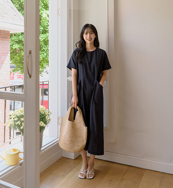 6DA31469NN_Even Cool Material Pocket Short-sleeved Dress