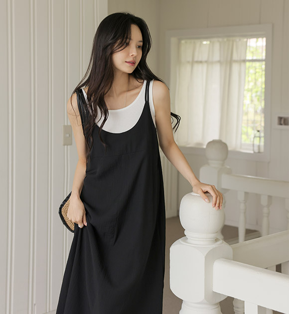 5DA31471NN_Cool Tank Top + Strap Dress Set