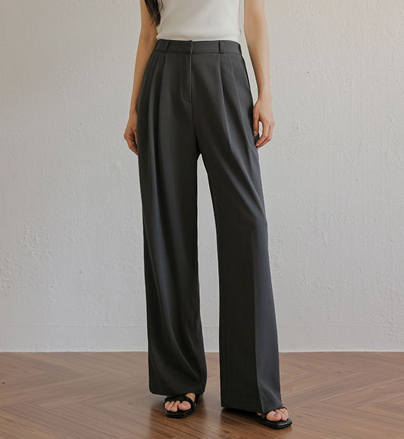 5DA31473HR_Lorin Back Banding Spandex Wide Slacks
