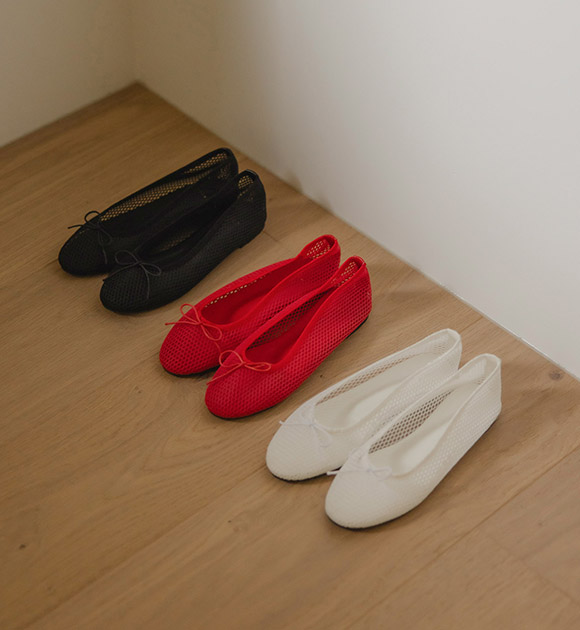6DD00277JJ_Joel Summer Mesh Ribbon Flat Shoes