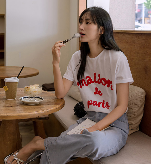 4DA31497NN_Maison de Silky Short-sleeved T-shirt
