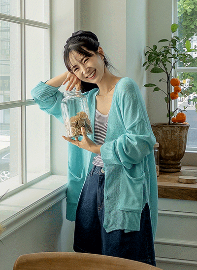 5DA31532JJ_Rolling Pocket Boucle Half Cardigan