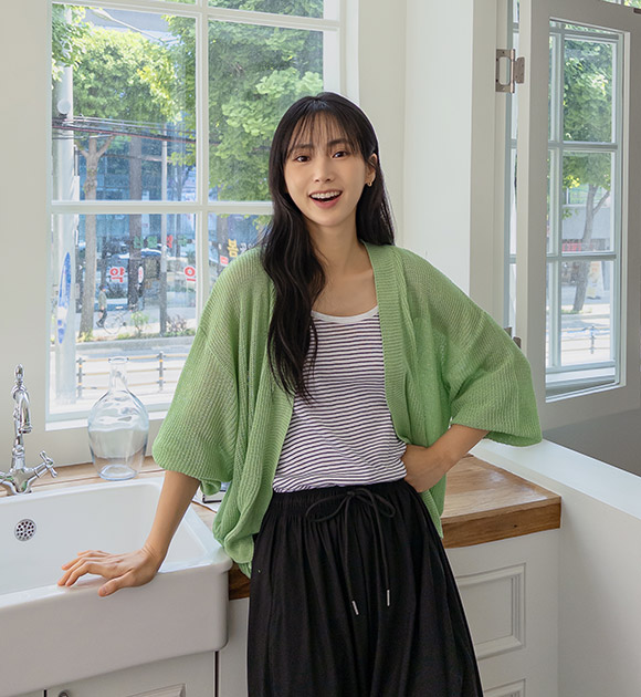 5DA31539NN_Kobe Puff boucle open cardigan