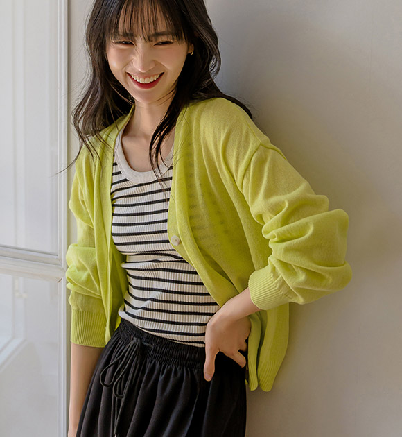 6DA31459JJ_Bamboo Material Loose-fit Summer Cardigan