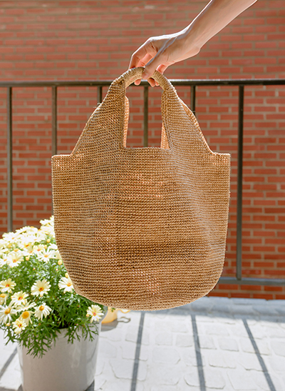 6DD00269JJ_House Raffia Handle Tote Bag