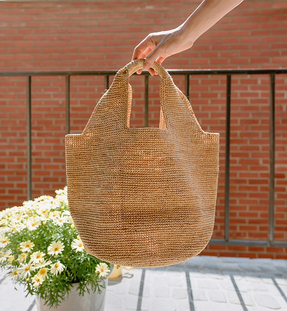 6DD00269JJ_House Raffia Handle Tote Bag