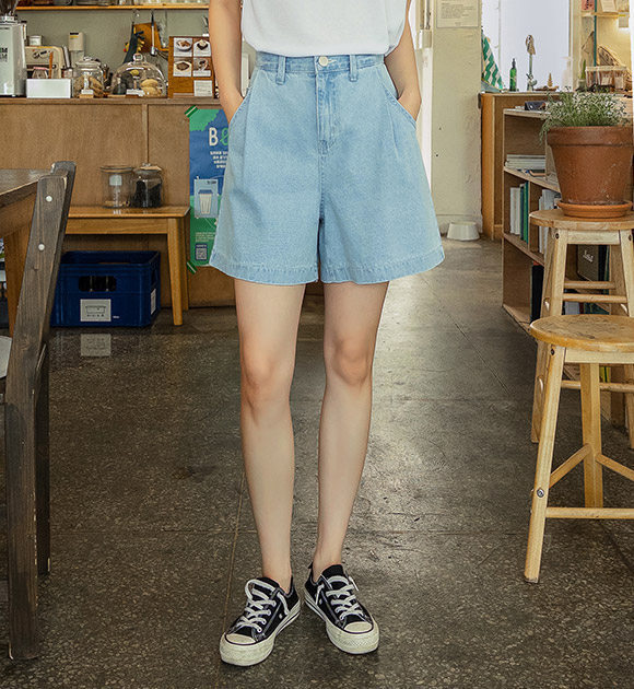5DA31534JJ_Lorea Back Banding Pintuck Mid-thigh Denim