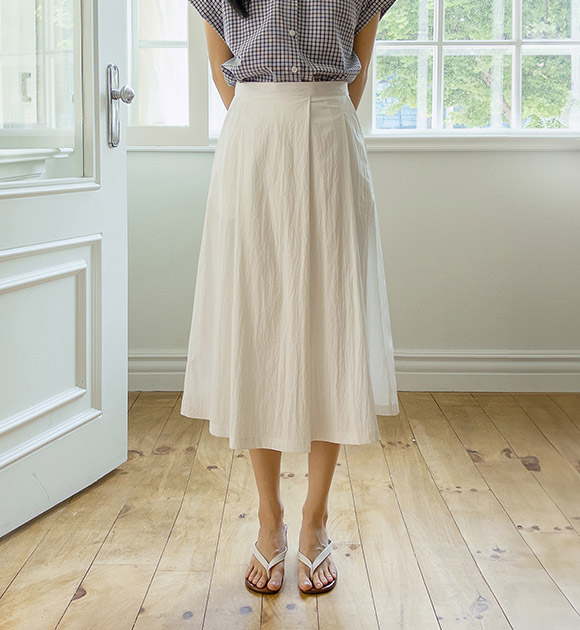 5DA31536HN_Lightweight Crinkle Wrap Pintuck Skirt (Basic/Long)
