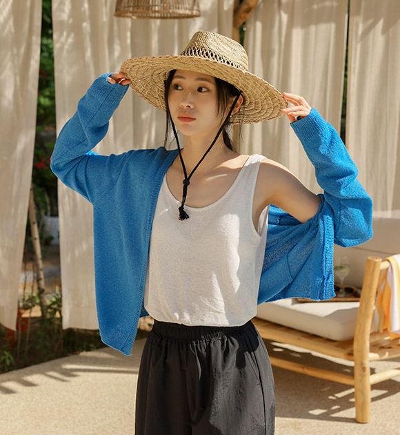 5OA0721LJ_[JUST BETTER] BRcarve Gold Decoration Boucle Cardigan