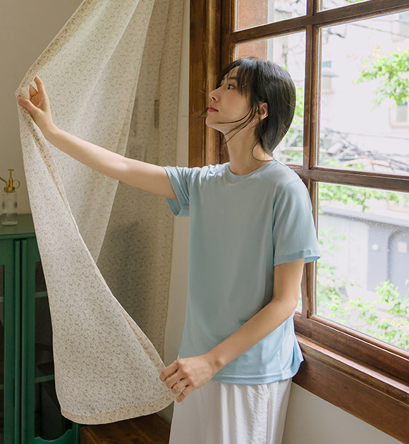 6DA31570NN_Cooling Effect Refrigerator Short-sleeved T-Shirt (Round/U-neck)