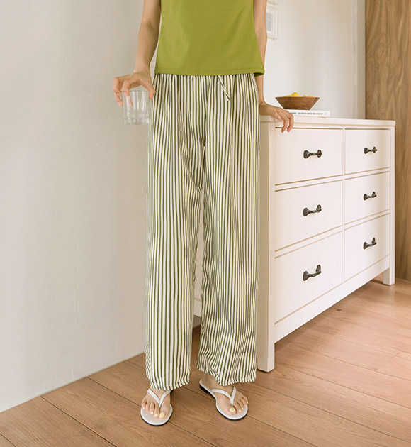 6DA31556HN_Seersucker Stripe Banding Pants