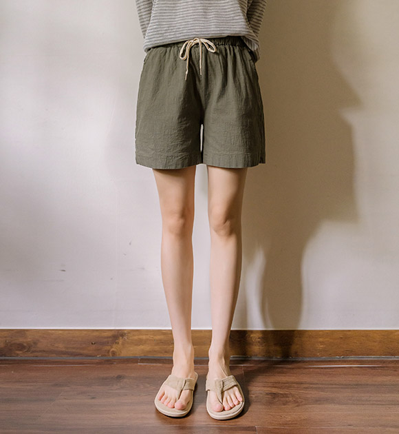 6DA31577HR_Stony Side-Slit Linen Banding Pants