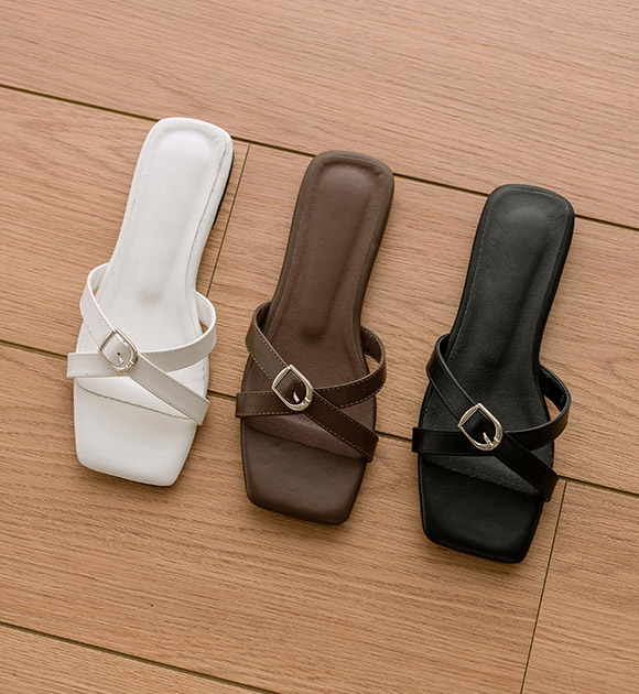 6DD00280JJ_Ray Strap Buckle Summer Slippers