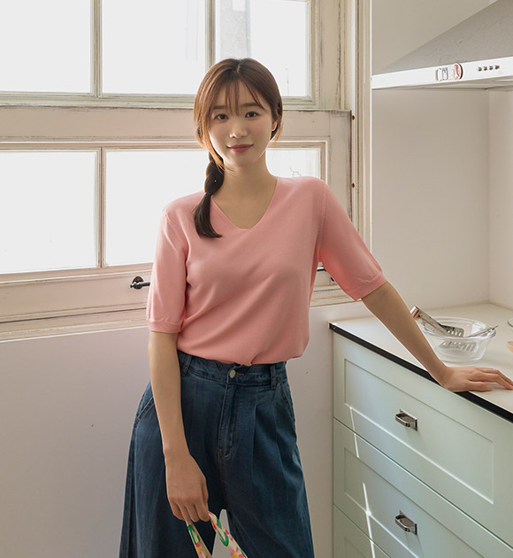 6DA30088LJ_Ice-Cool Knitwear (Round/V-Neck)