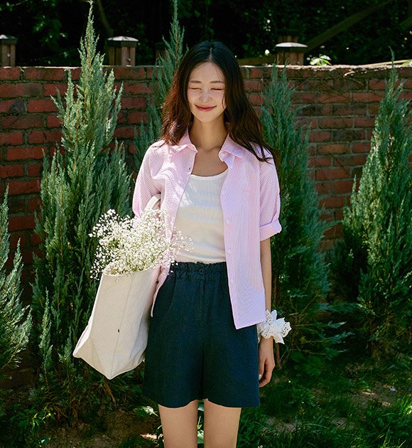 6OA0877HN_[JUST BETTER] Opening Wrinkle Stripe Shirt