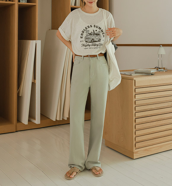 5DA31684NN_Linen-like Natural Wide Pants