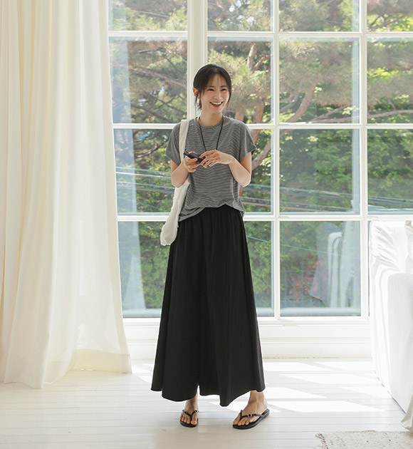 5DA31681HN_Nemo Fine Stripe Stretch Drop Shoulder T-shirt