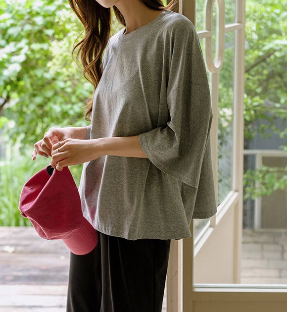 6DA31703HN_Dana Loose 3/4 Sleeve T-Shirt