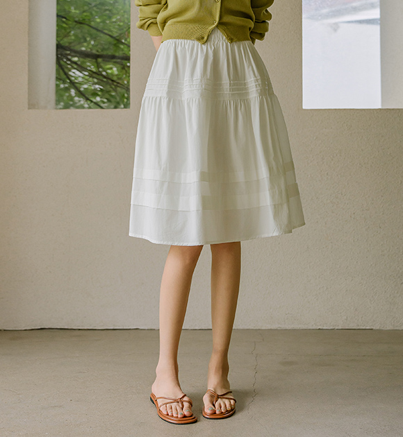 6DA31699HR_Ellie Cancan Pintuck Midi Skirt