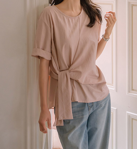 5DA31706JJ_Waterproof Twisted Ribbon Blouse