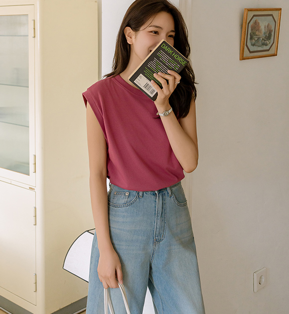 5DA31707HR_Armhole-cover Sleeveless Sweatshirt Tee