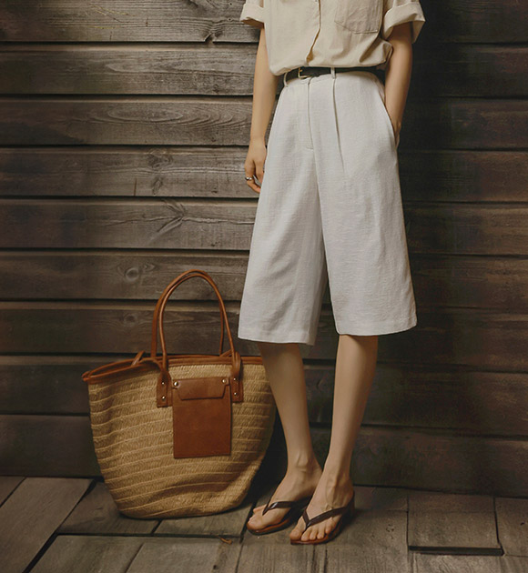6DD00306HN_Kets Leather Pocket Rattan Shoulder Bag