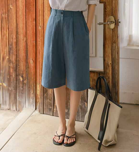 6DA31736JJ_Youth Sturdy Linen Bermuda Slacks