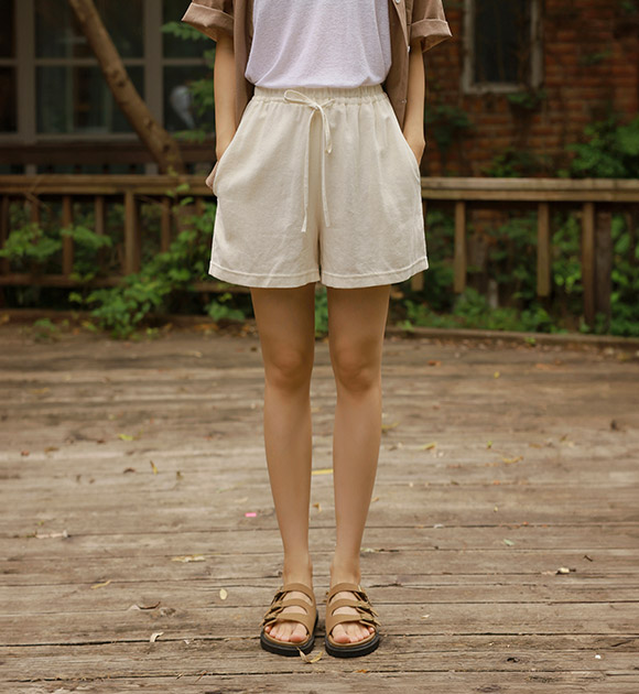 6DA31726HN_Cozy Soft Linen Shorts