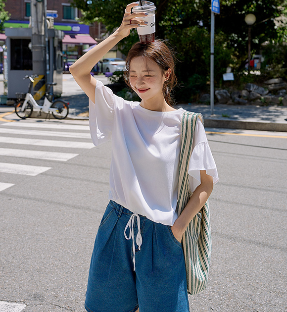 4DA31744HR_Shasha Flare String T-Shirt